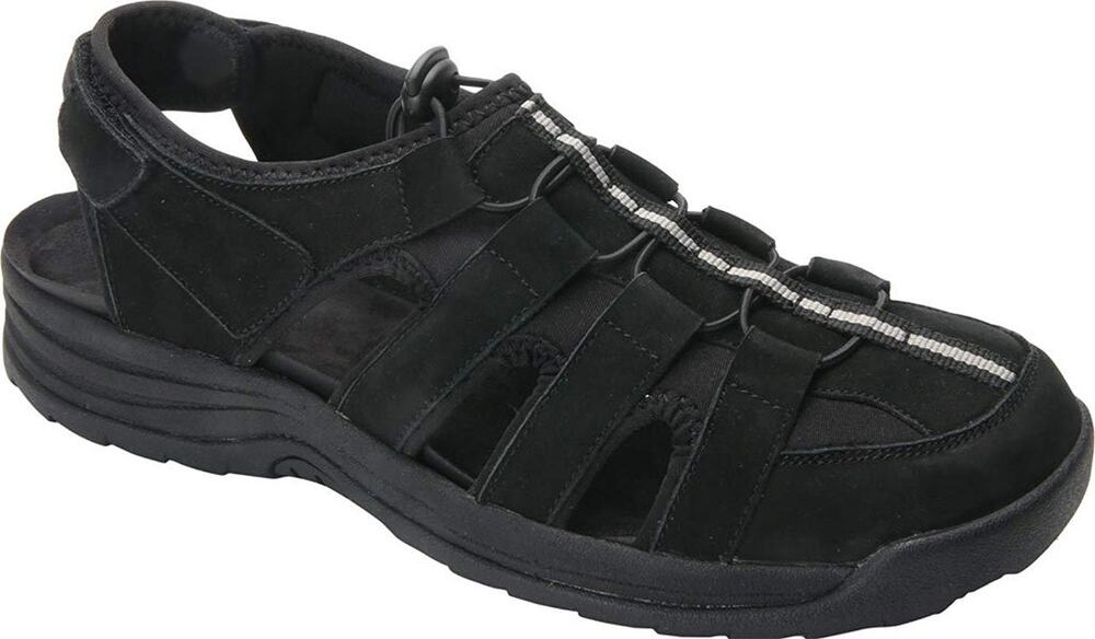 NWOT Drew Hamilton Black Fisherman Shock Absorbing Memory Foam Sandal Size 10 6E